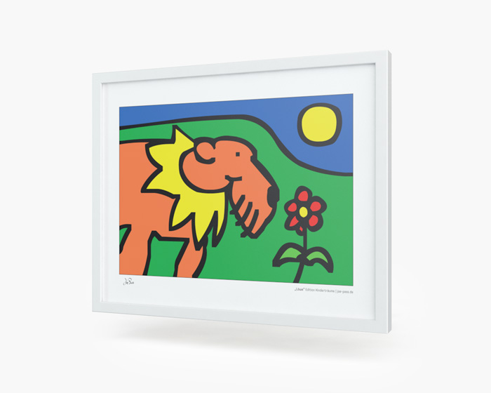 Löwe - Kunstdruck - gerahmt